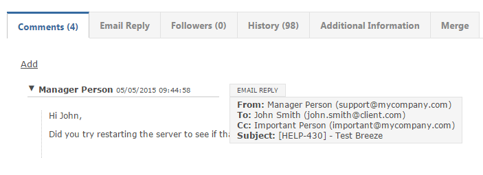 Email Reply Details